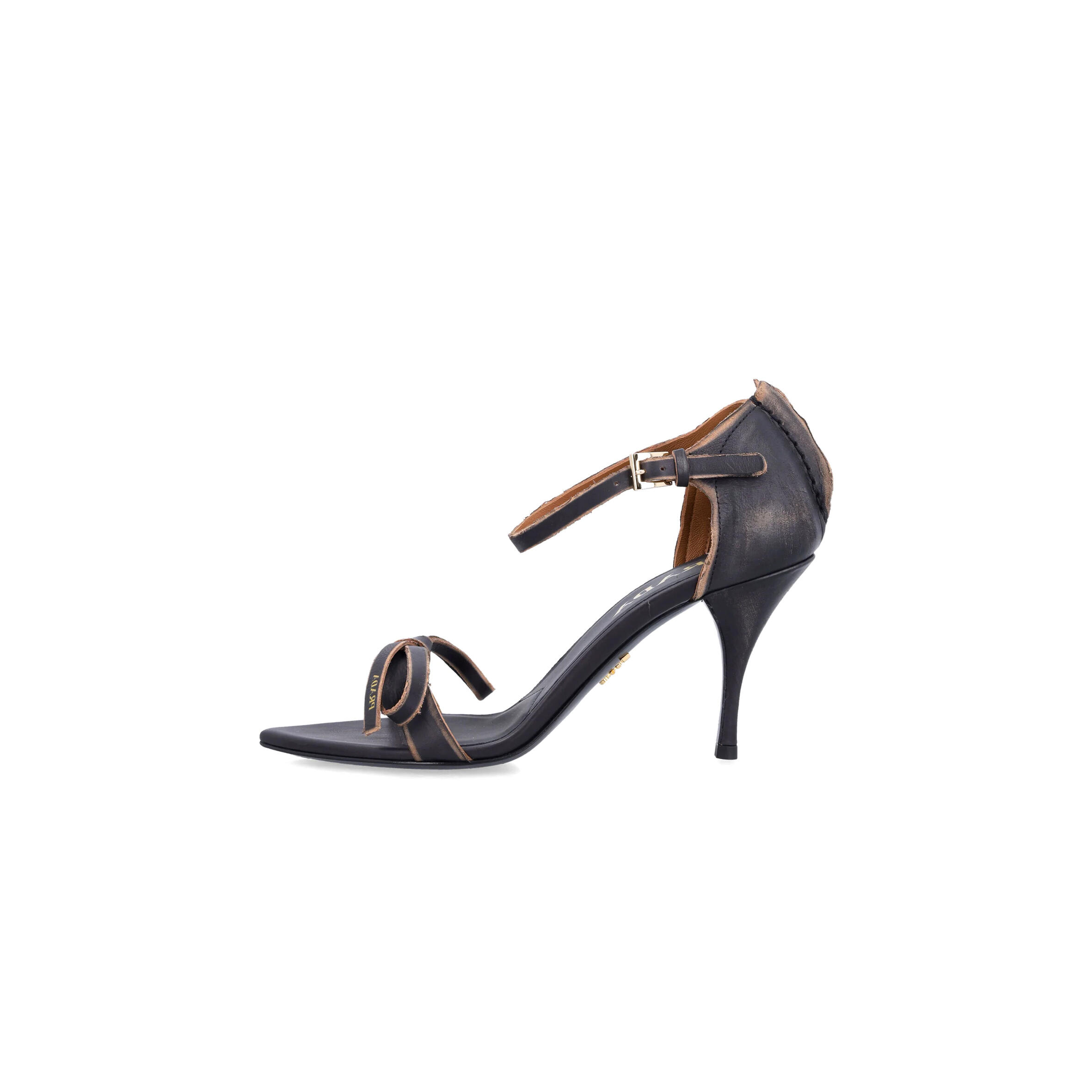 PRADA LEATHER BOW SANDALS WITH POINTED TOE 1X196O